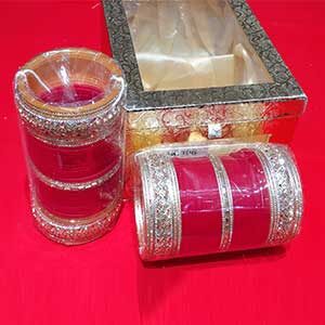 Shahi Bridal Chura Red & Gold-SK308