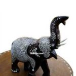 Elephants Trunck Up Wooden Inlay