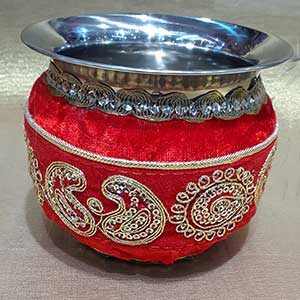 Decorated Red Gadvi Lota for Wedding Ceremony - Gadvi5