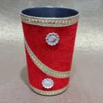 Shagan Red Glass with Golden Work for Punjabi Wedding- Glass2