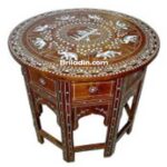 Octogonal or Round Table top fitted with panel Stand wooden