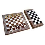 Chess Box Black And White Wood Natural Wooden Inlay