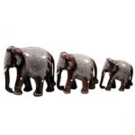 Wooden Inlaid Elephants