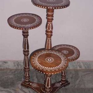 Wooden-Inlaid-Pillar-Tables-Stand