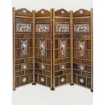 Wooden Inlaid Screen Room Divider