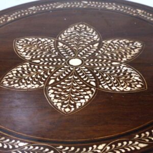 Wooden Round Table Flower Design