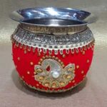 Decorated Red Velevt with golden work Gadvi Lota for Wedding Ceremony - Gadvi7